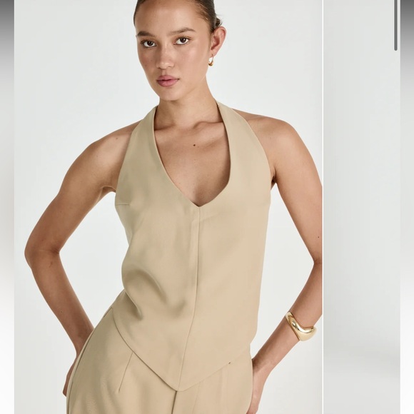 Charcoal clothing Beige Halter Top - Picture 1 of 3